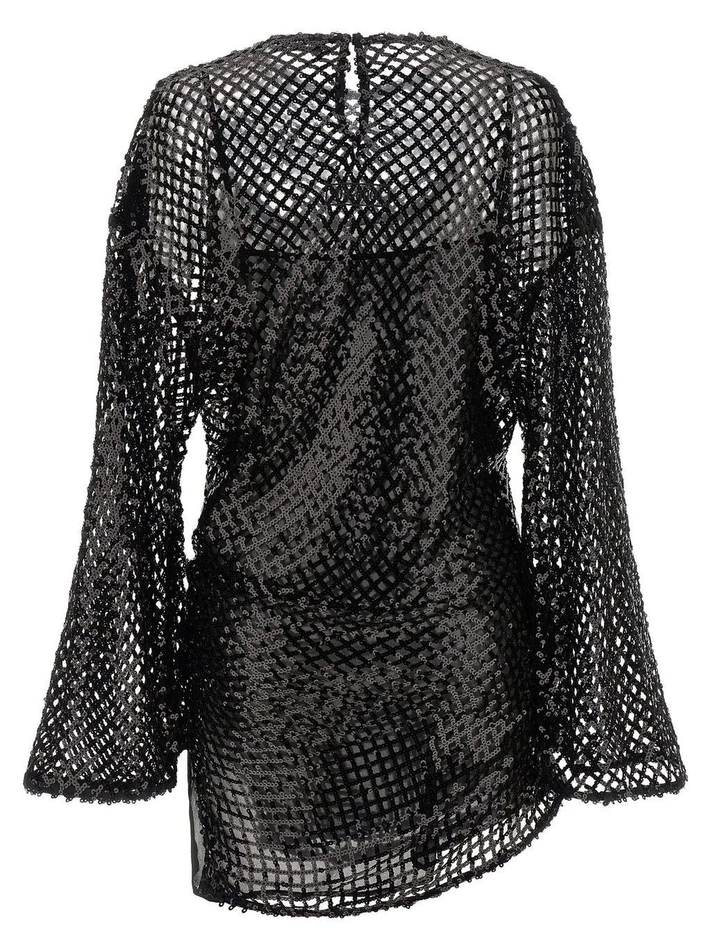 The Attico Black Polyester Short Dress