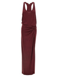 The Andamane The Andamane Bordeaux Polyester Long Dress
