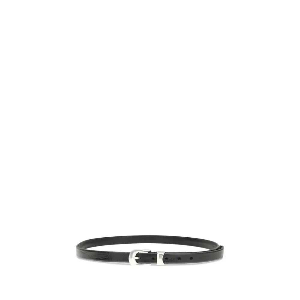 Our Legacy Black Calf Leather Bos Taurus Thin Belt