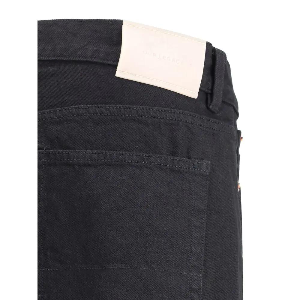 Our Legacy Black Cotton Straight-Leg Jeans