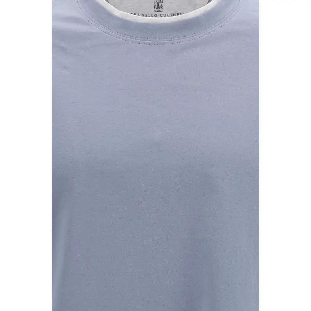 Brunello Cucinelli Blue Cotton T-Shirt