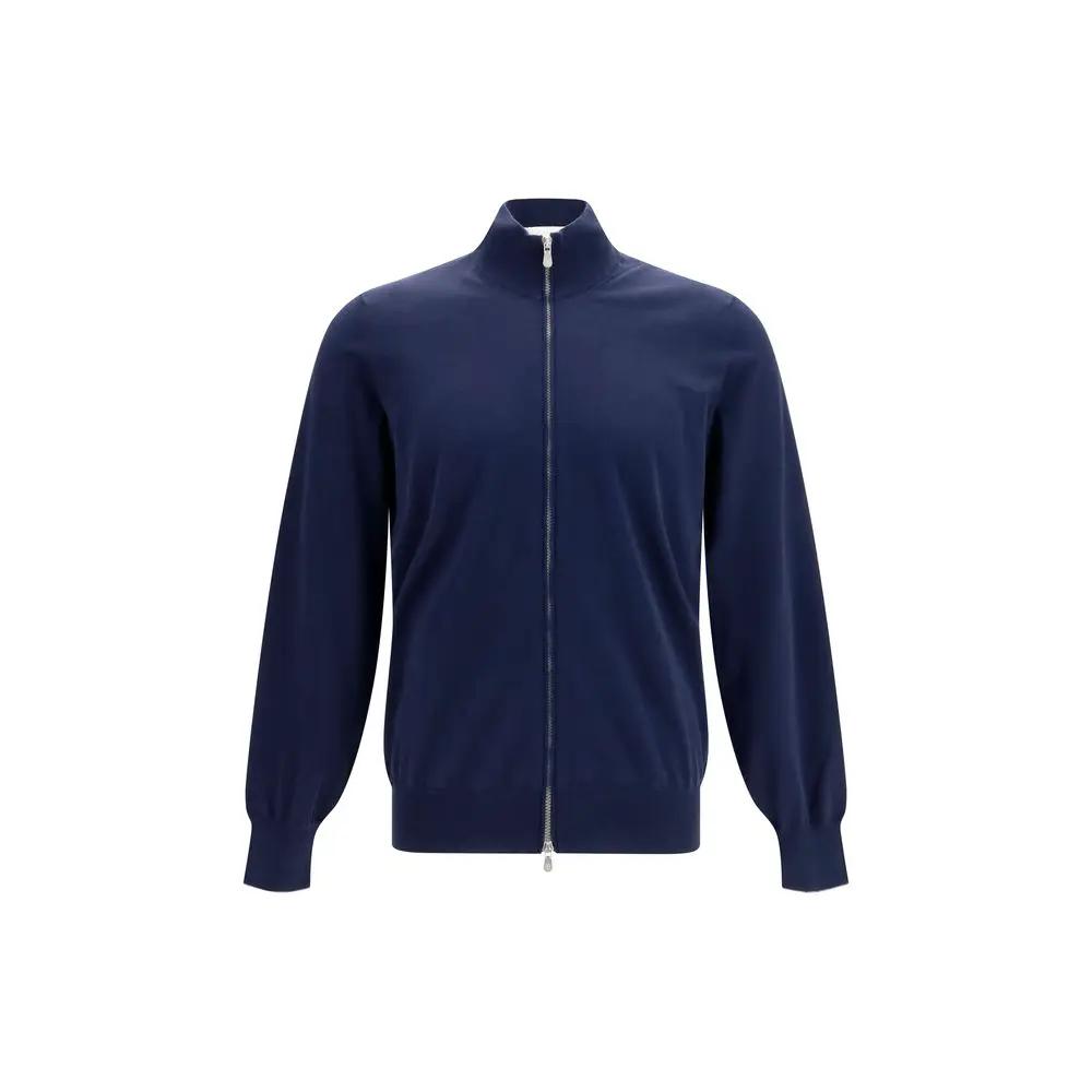 Brunello Cucinelli Blue Cotton Cardigan