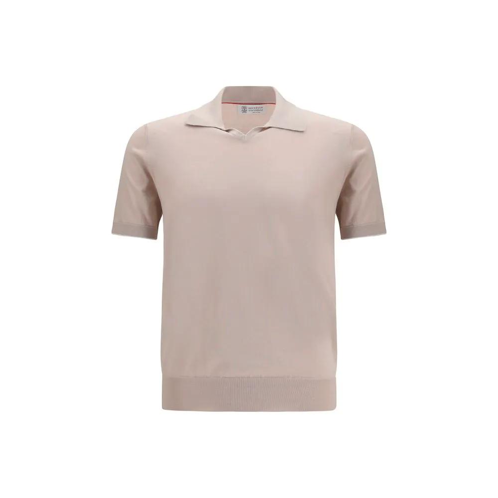 Brunello Cucinelli Beige Cotton Polo Shirt