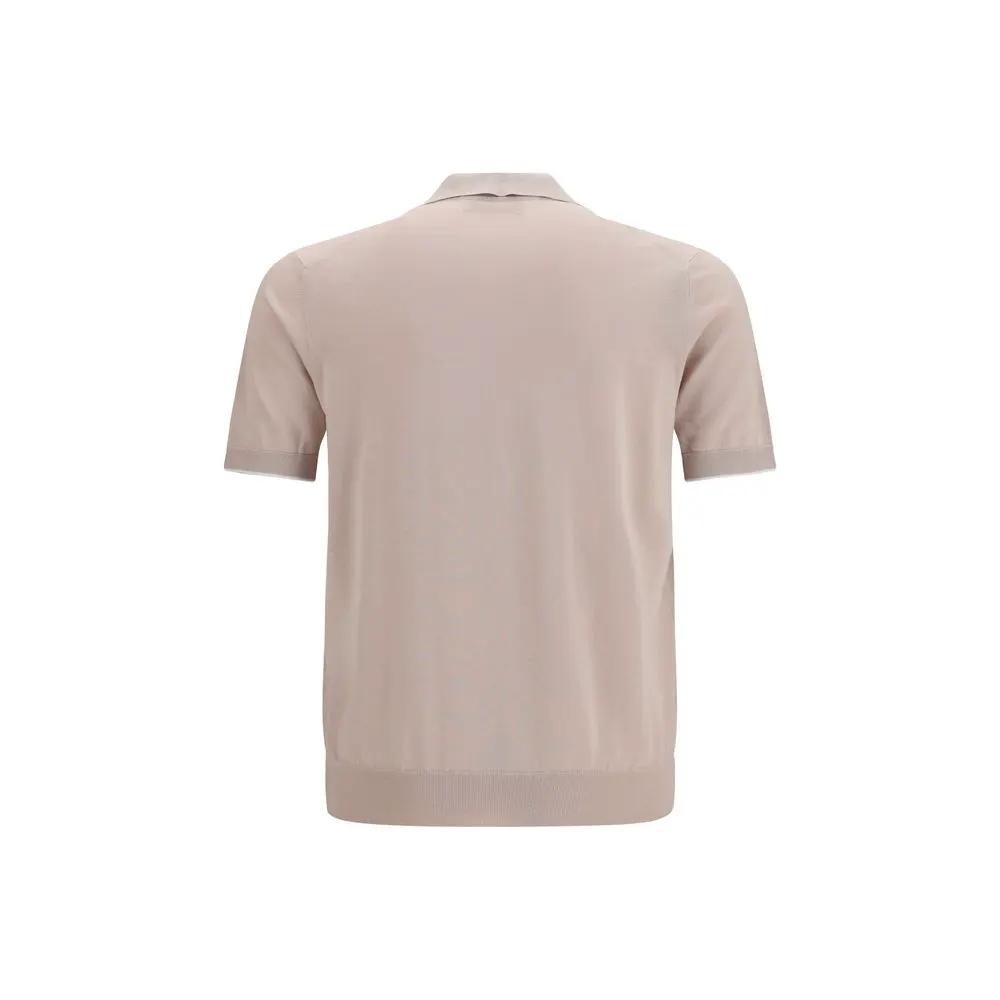 Brunello Cucinelli Beige Cotton Polo Shirt