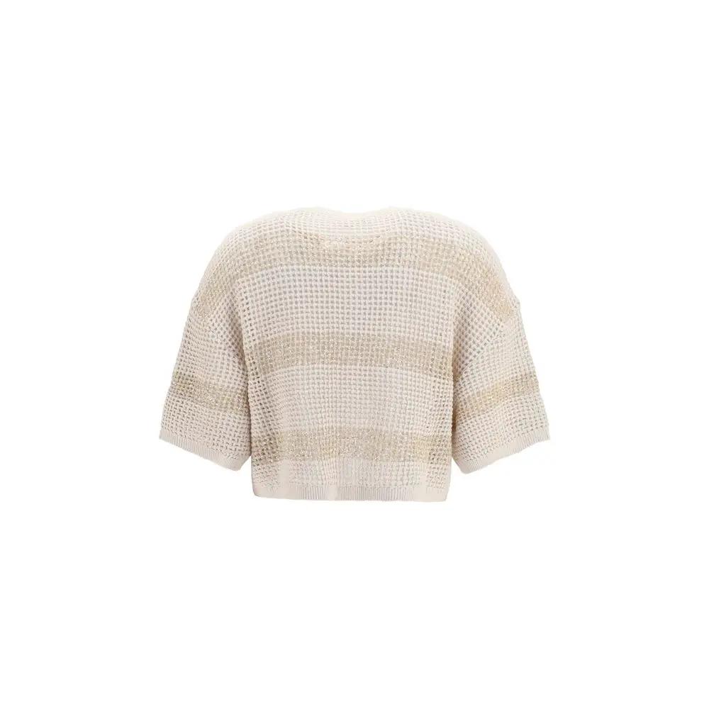 Brunello Cucinelli Beige Cotton Cardigan