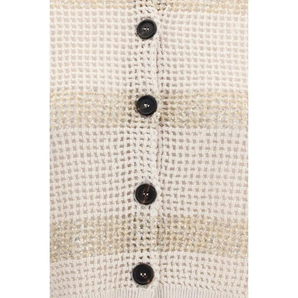 Brunello Cucinelli Beige Cotton Cardigan