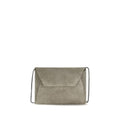 Brunello Cucinelli Gray Calf Leather Bos Taurus Shoulder Bag