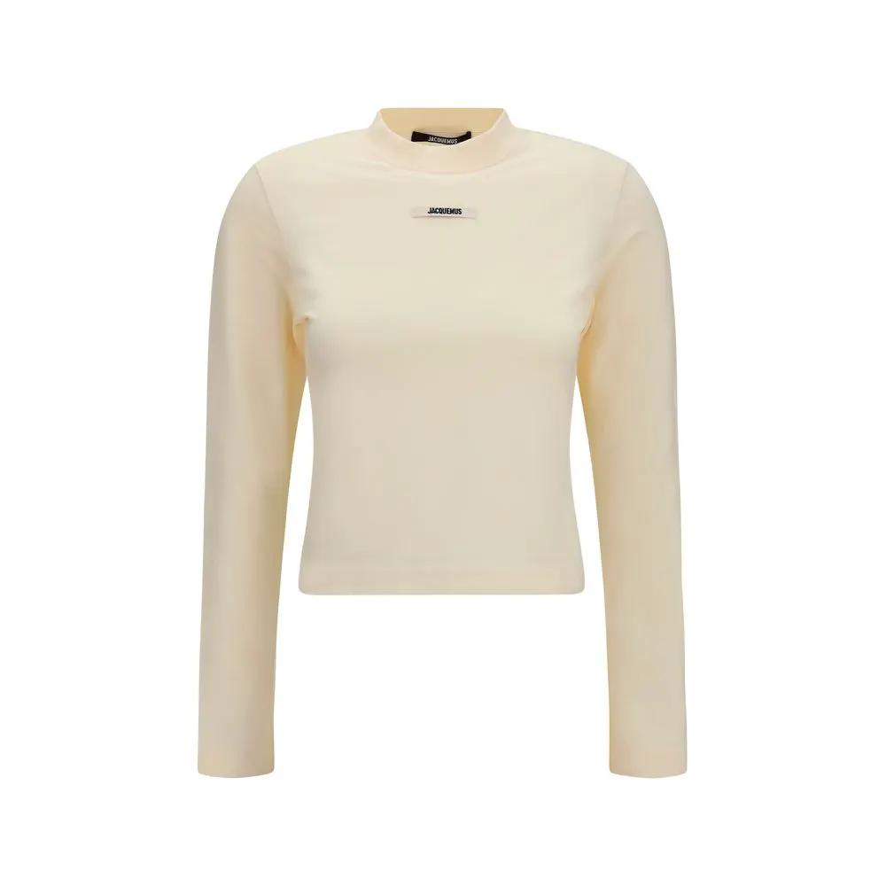 T-shirt Jacquemus en coton beige à manches longues