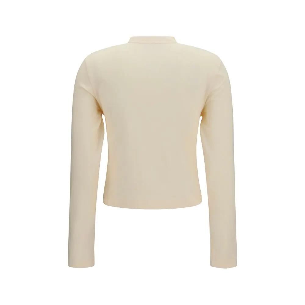 T-shirt Jacquemus en coton beige à manches longues