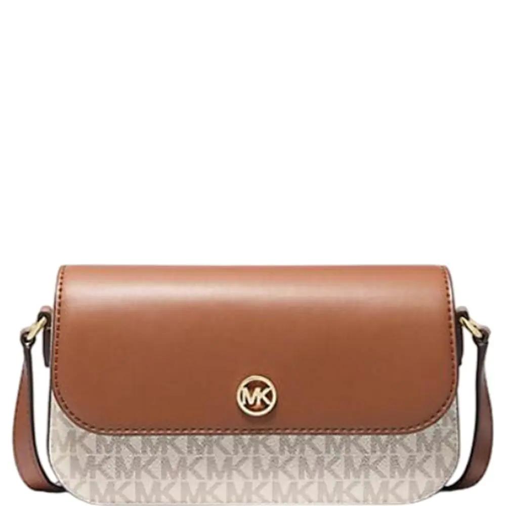 Sac bandoulière en cuir beige Michael Kors