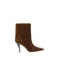 Bottines Saint Laurent en cuir de veau marron Bos Taurus