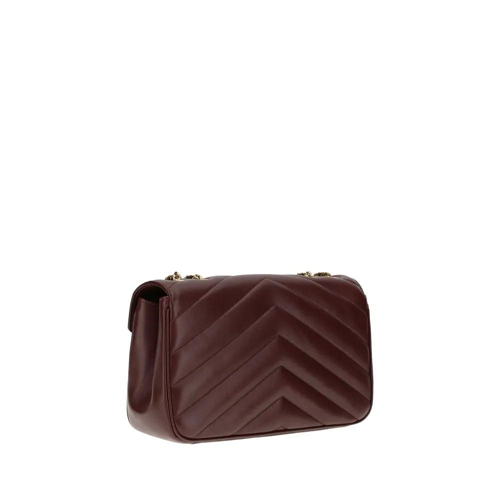 Saint Laurent Bordeaux Lamb Ovis Aries Aries Shoulder Bag