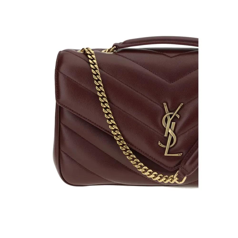 Saint Laurent Bordeaux Lamb Ovis Aries Aries Shoulder Bag
