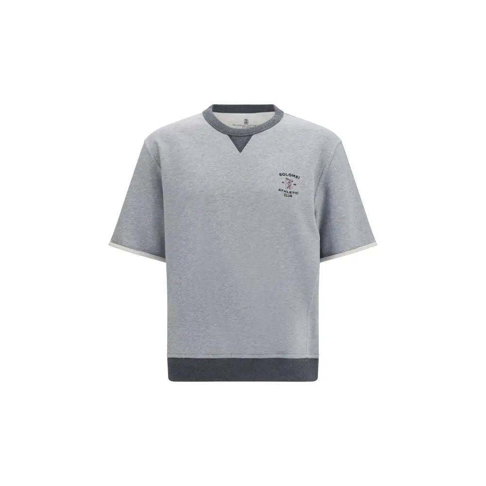 Brunello Cucinelli Gray Cotton Sweatshirt