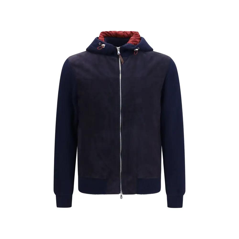 Brunello Cucinelli Blue Wool Oves Aries Full-Length Jacket