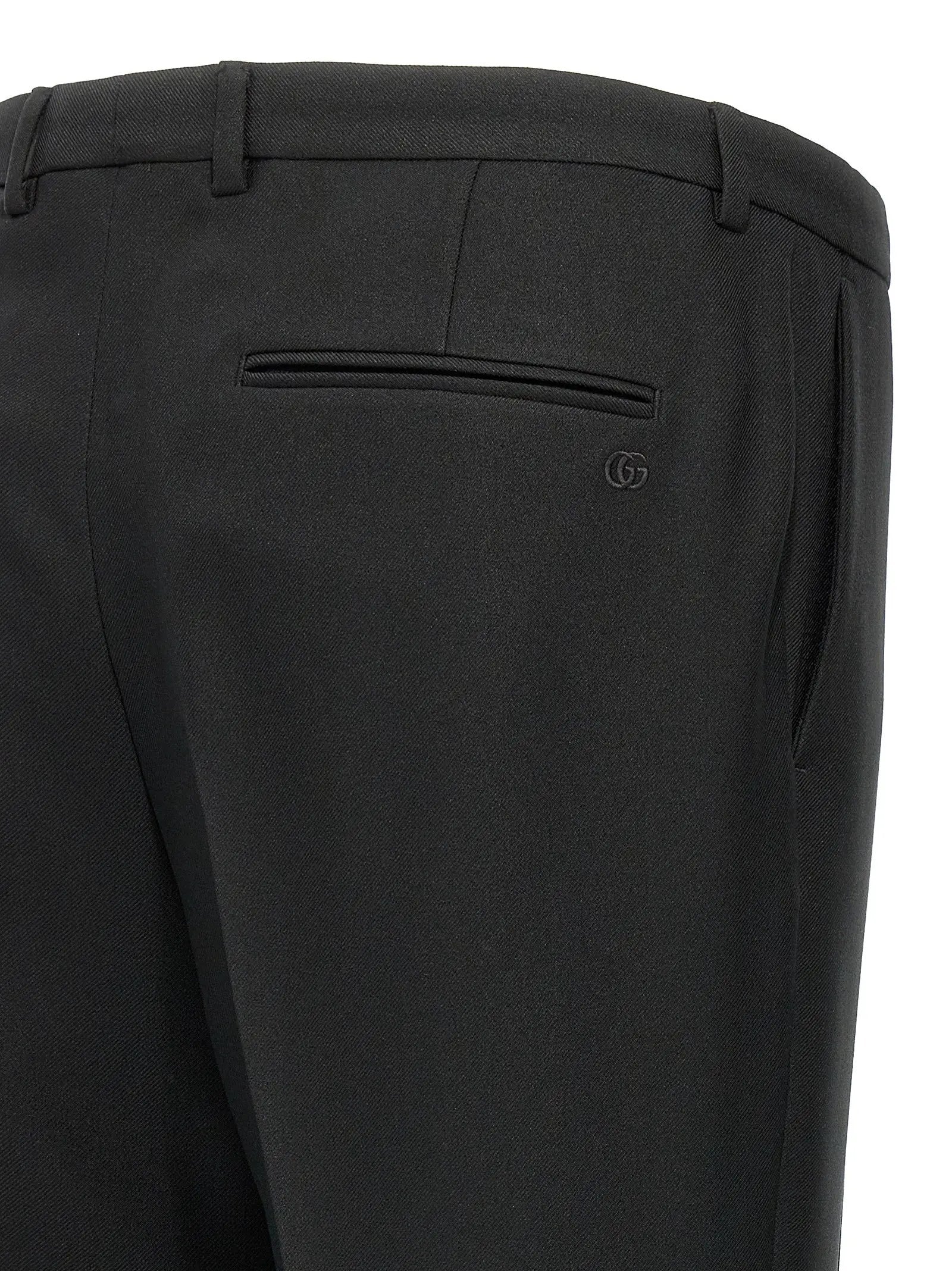 Gucci Black Polyester Casual Pants