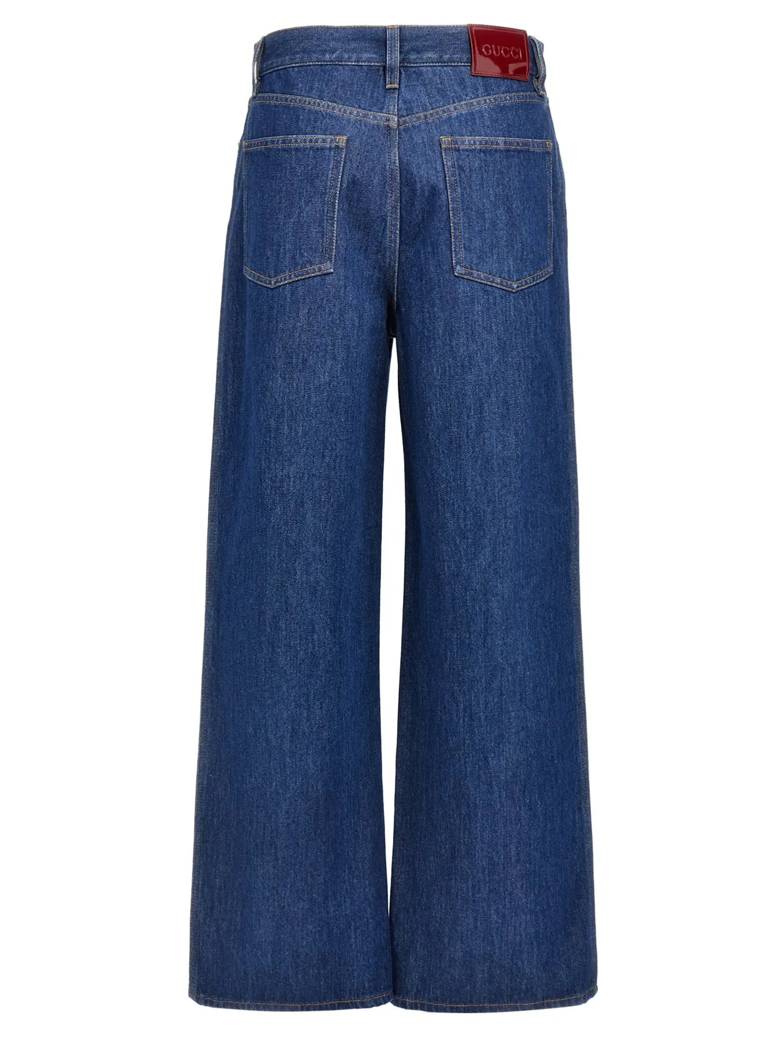 Jean Gucci bleu en coton coupe décontractée