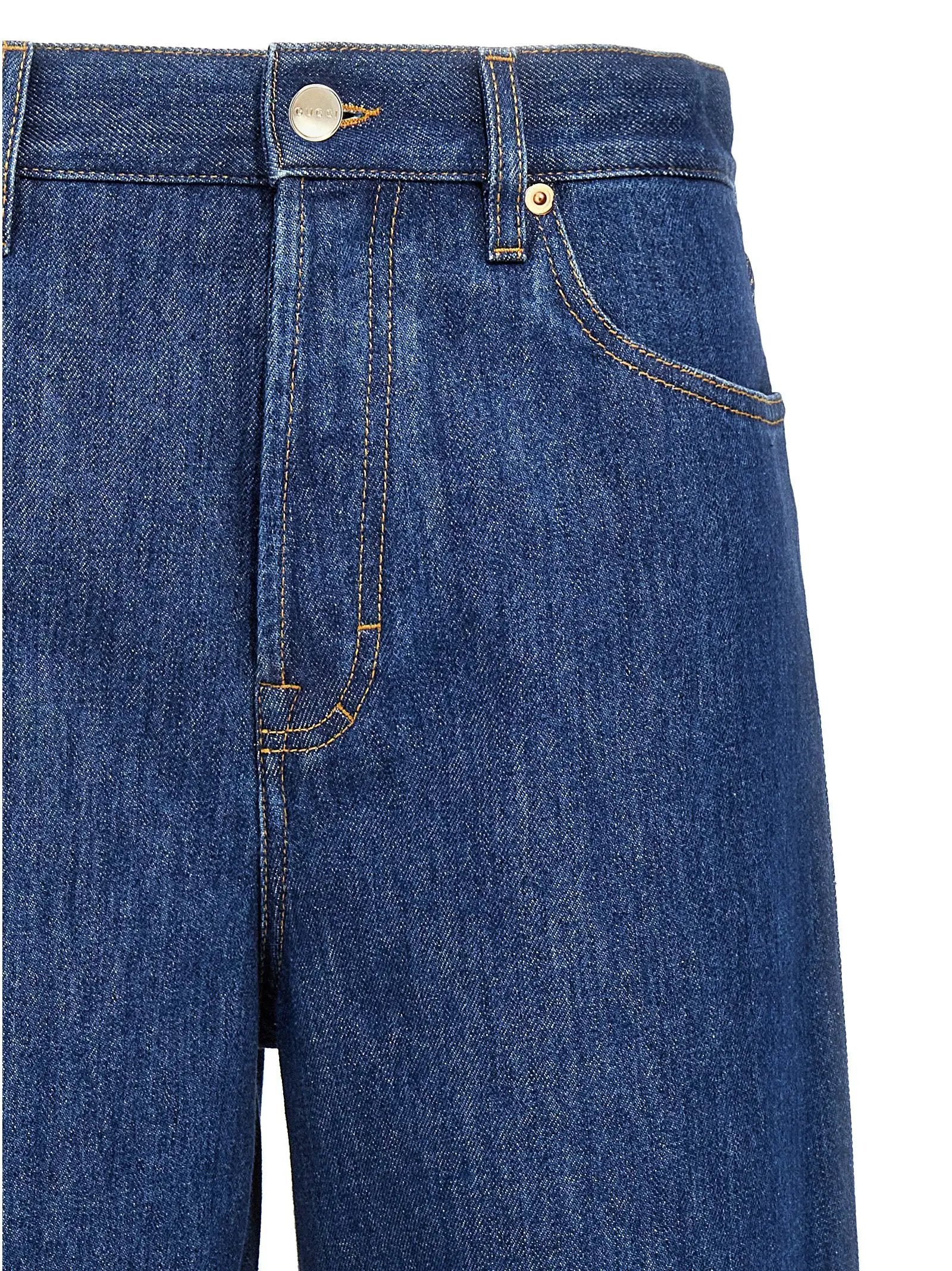 Jean Gucci bleu en coton coupe décontractée