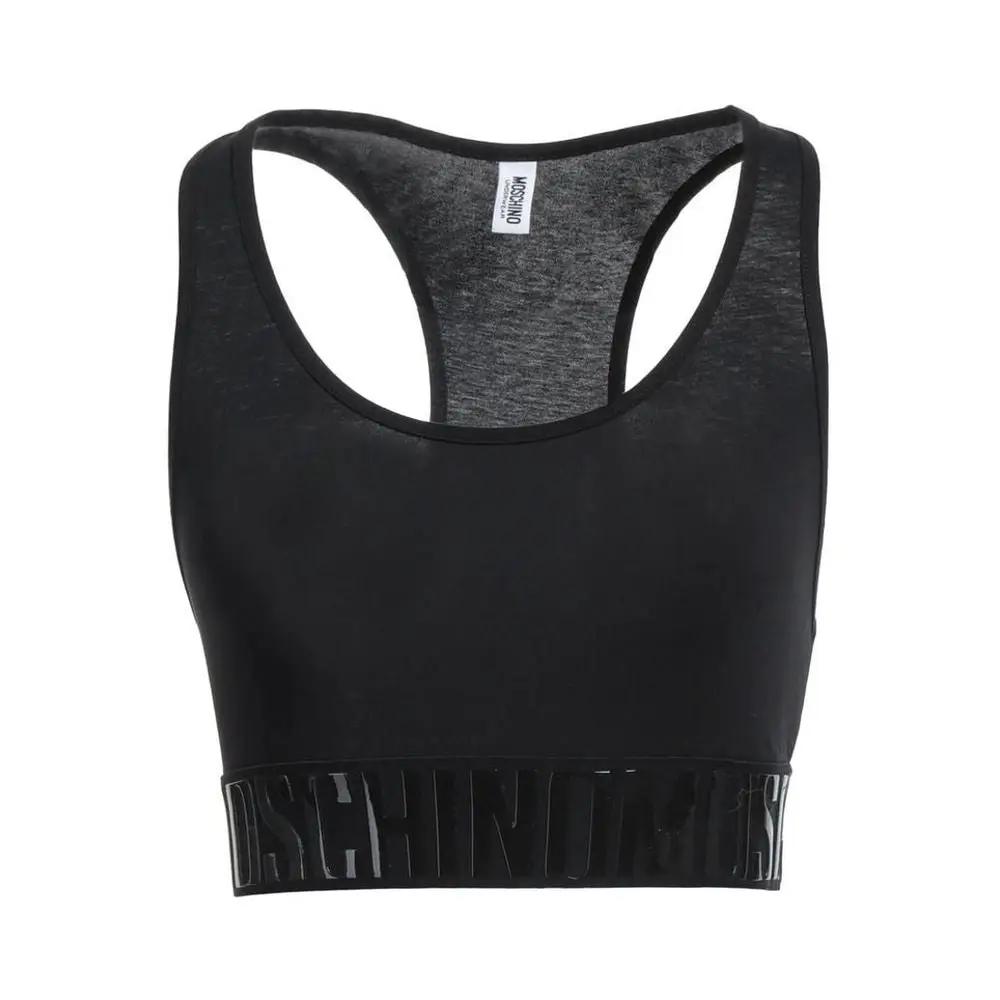 Moschino Black Cotton Sport Bra