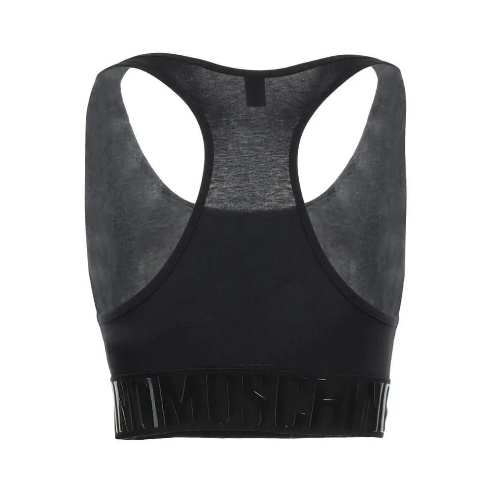Moschino Black Cotton Sport Bra