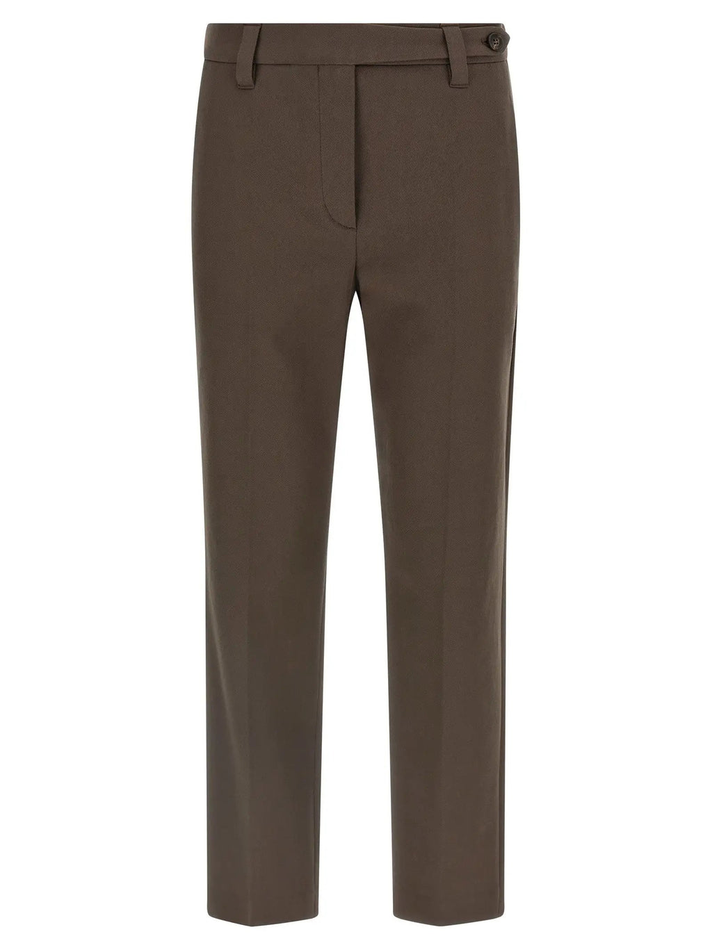 Pantalon décontracté en coton marron Brunello Cucinelli