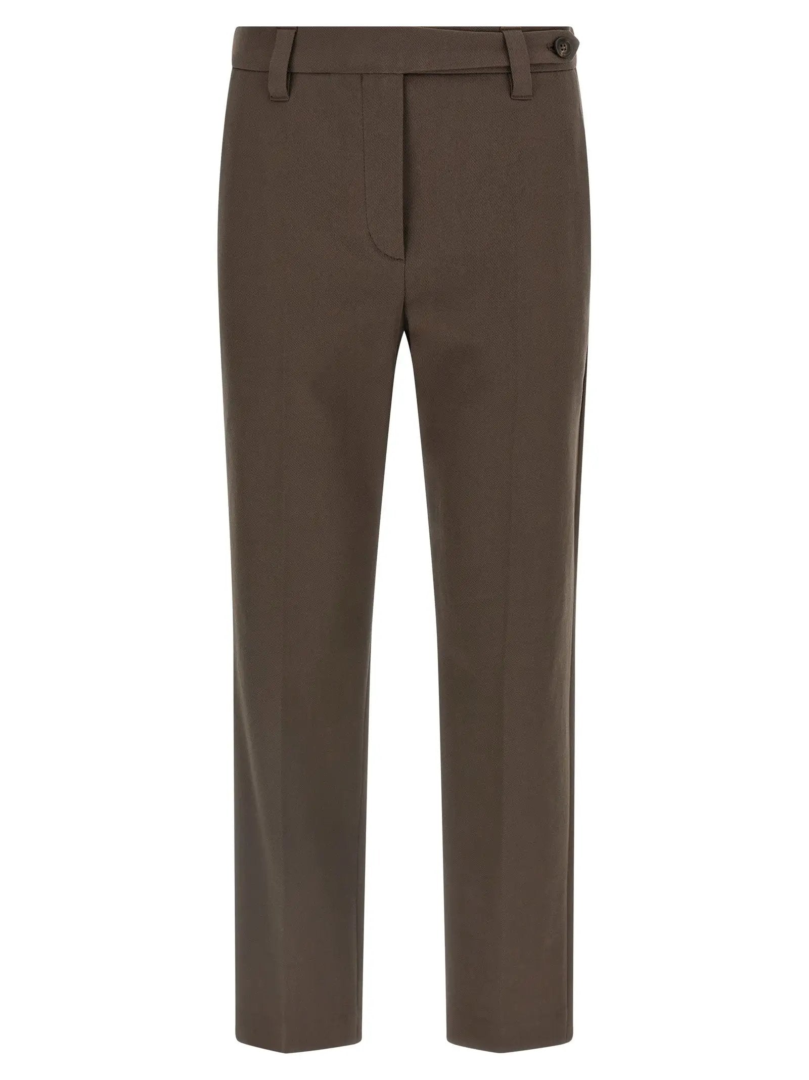 Pantalon décontracté en coton marron Brunello Cucinelli