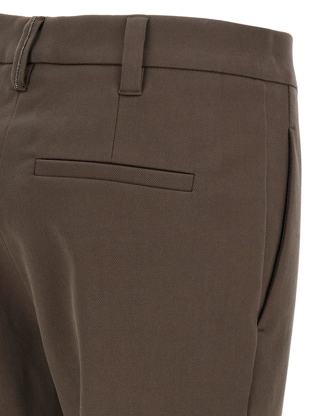 Pantalon décontracté en coton marron Brunello Cucinelli