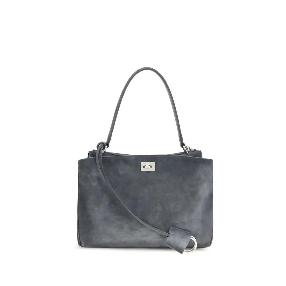 Balenciaga Gray Calf Leather Bos Taurus Shoulder Bag