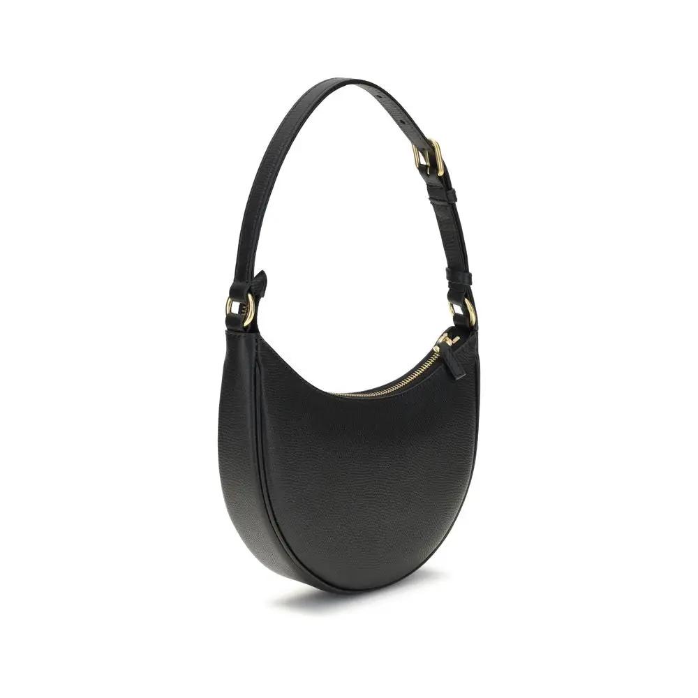 Valentino Garavani Black Calf Leather Bos Taurus Shoulder Bag