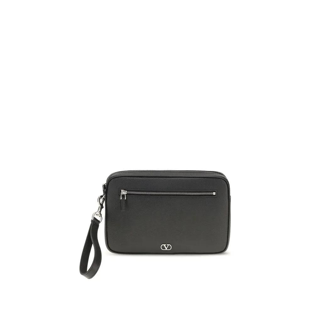 Valentino Garavani Black Calf Leather Bos Taurus Wallet