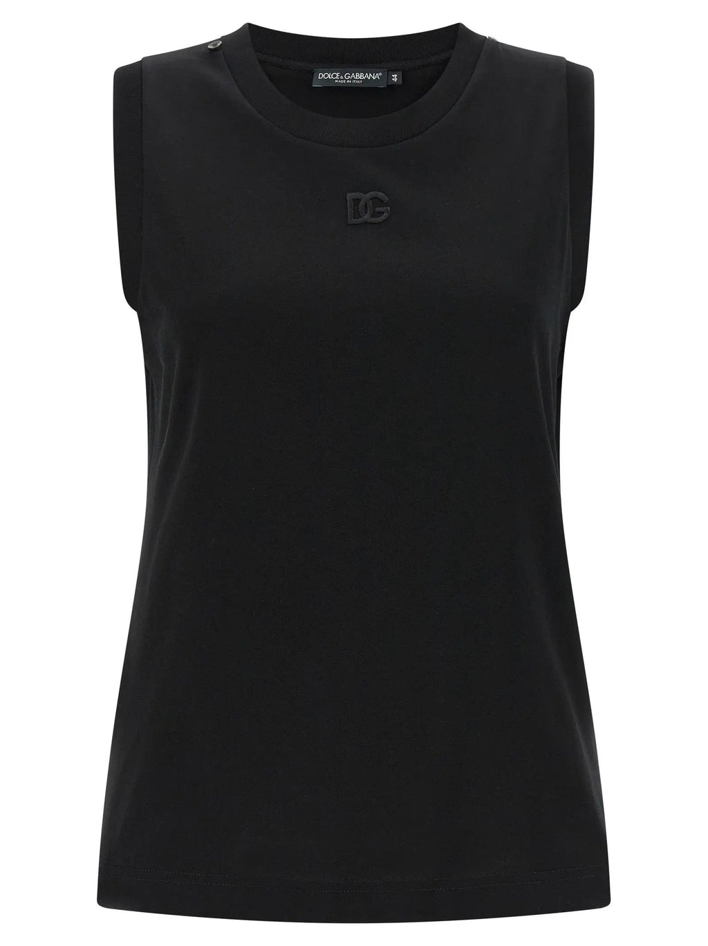 T-shirt sans manches en coton noir Dolce & Gabbana