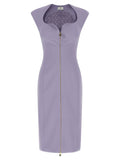 Elisabetta Franchi Purple Polyester Midi Dress