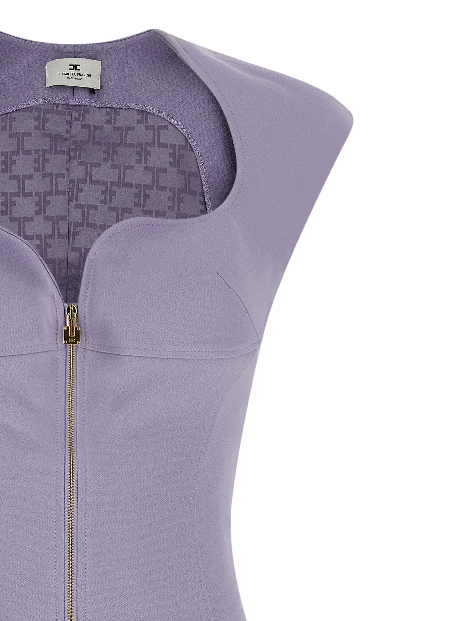 Elisabetta Franchi Purple Polyester Midi Dress