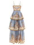 Zimmermann Blue Cotton Long Dress