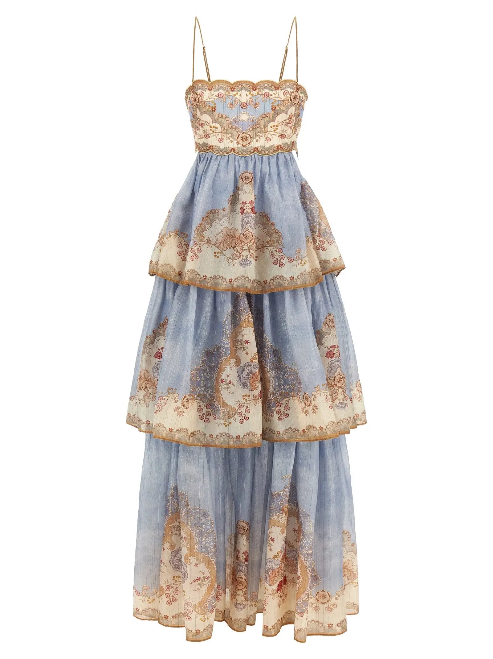 Zimmermann Blue Cotton Long Dress