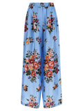 Pantalon décontracté en soie bleue Dolce & Gabbana