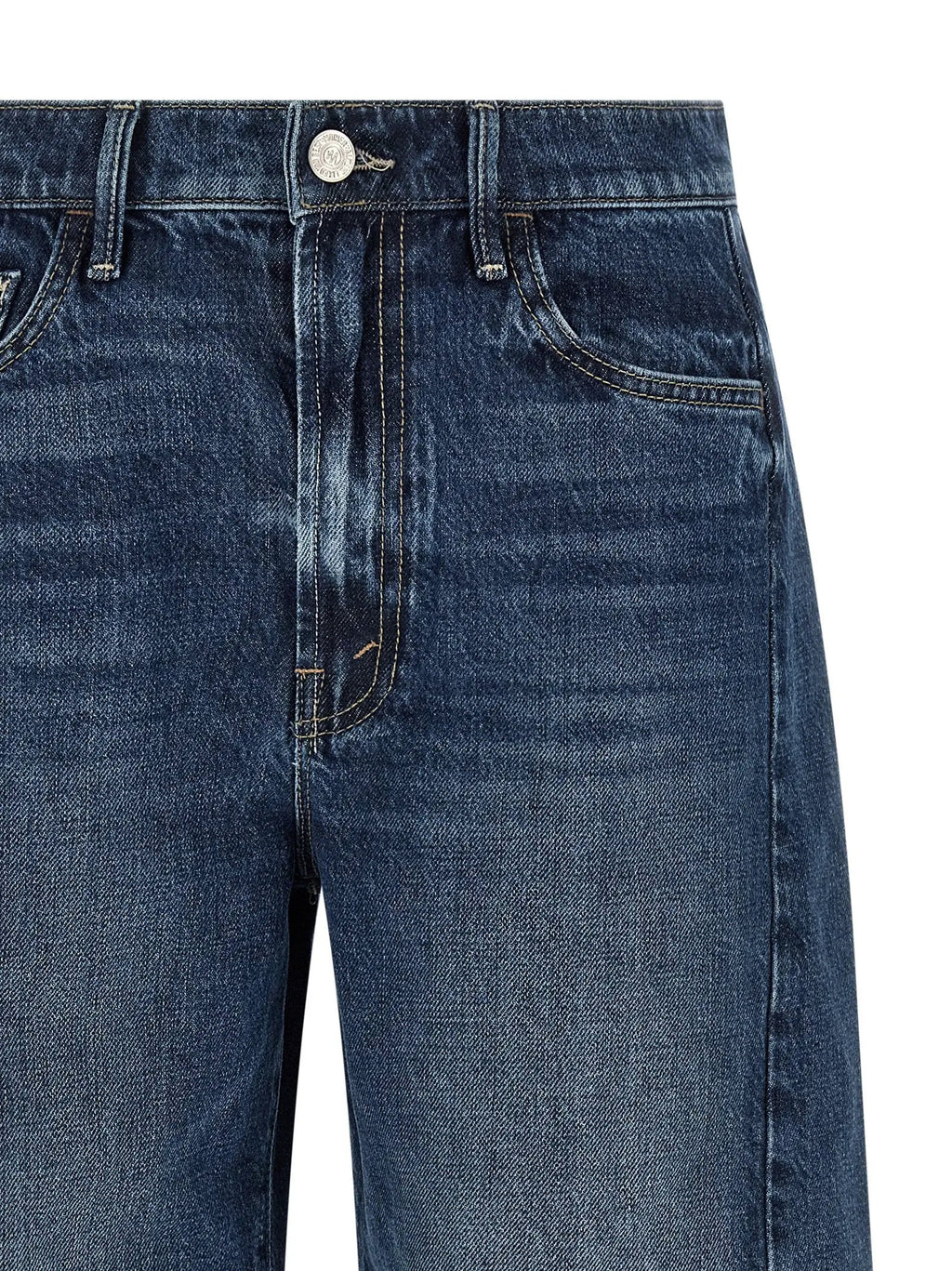 Mother Denim Blue Cotton Bermuda Shorts