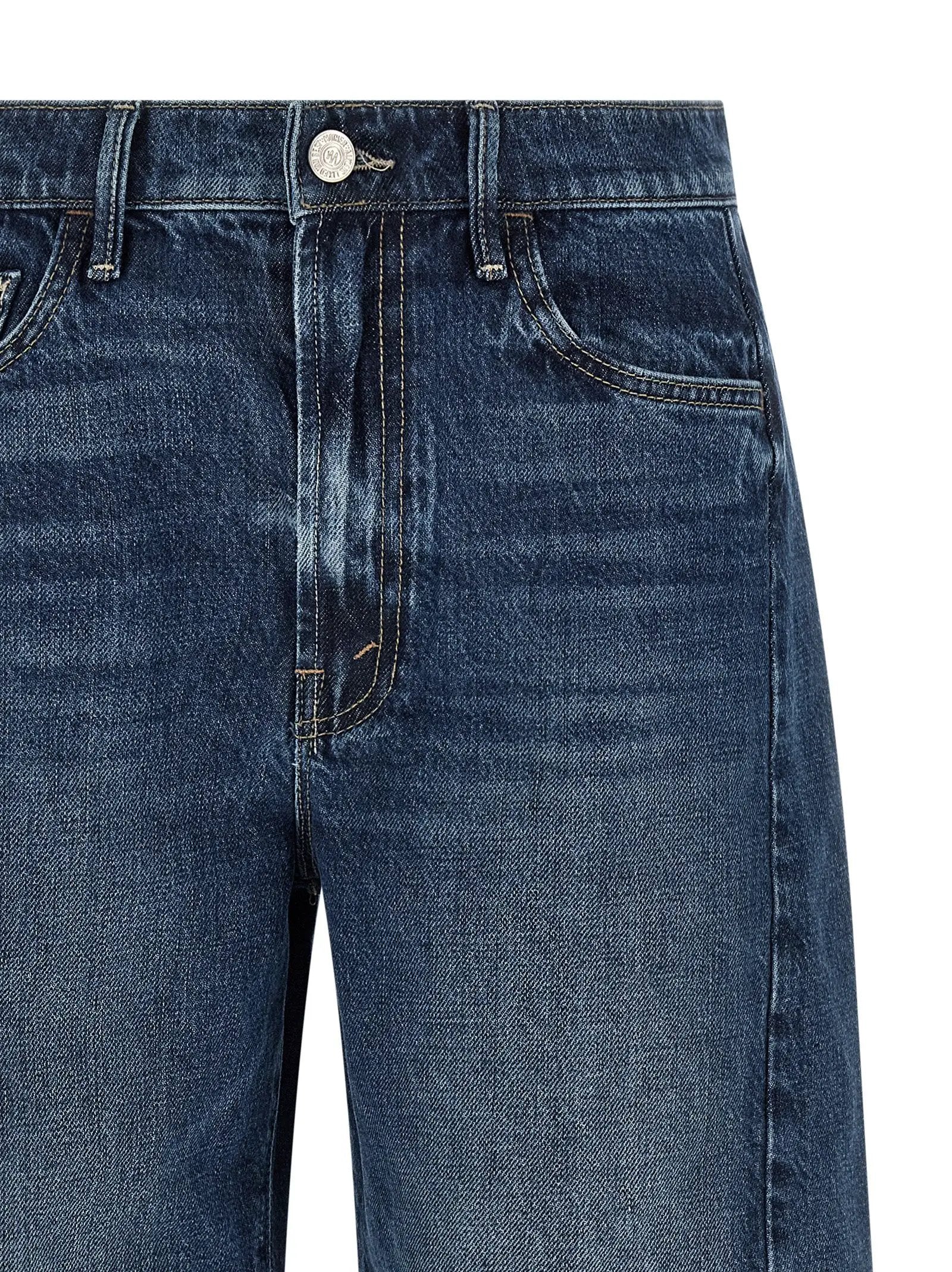Mother Denim Blue Cotton Bermuda Shorts