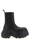 Rick Owens Black Ramie Ankle Boots