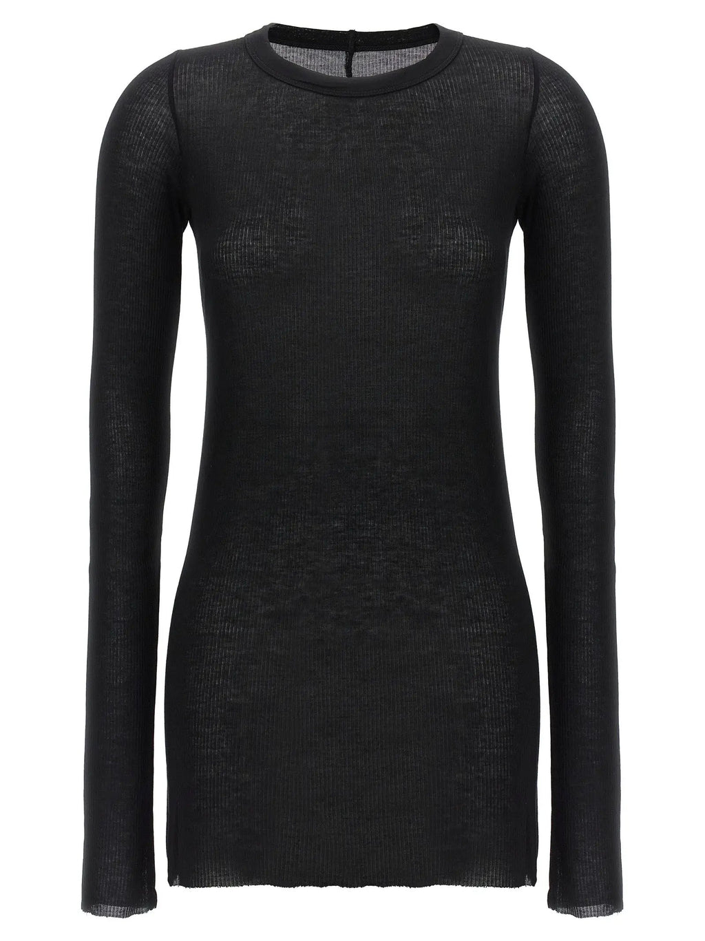 Rick Owens Black Viscose Long Sleeve T-Shirt