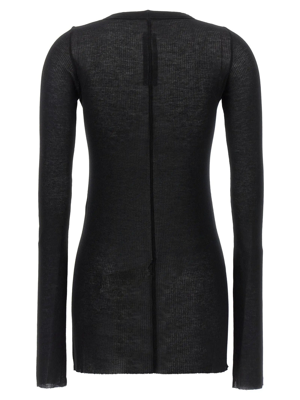 Rick Owens Black Viscose Long Sleeve T-Shirt