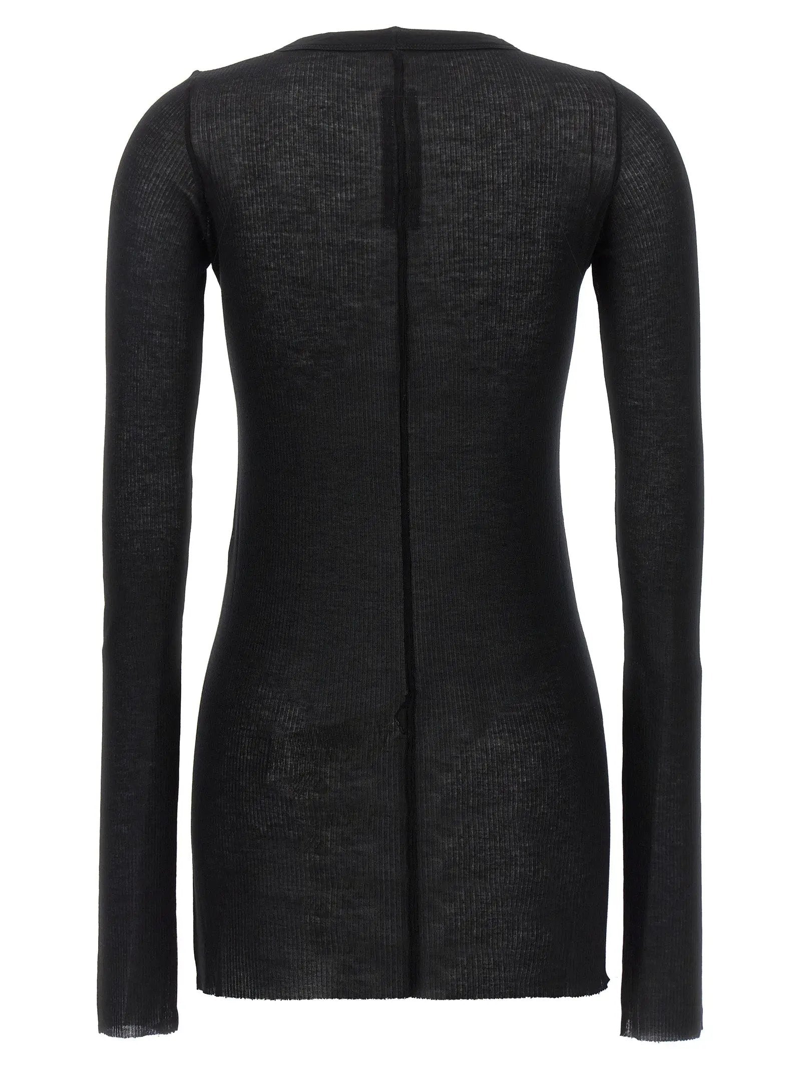 Rick Owens Black Viscose Long Sleeve T-Shirt