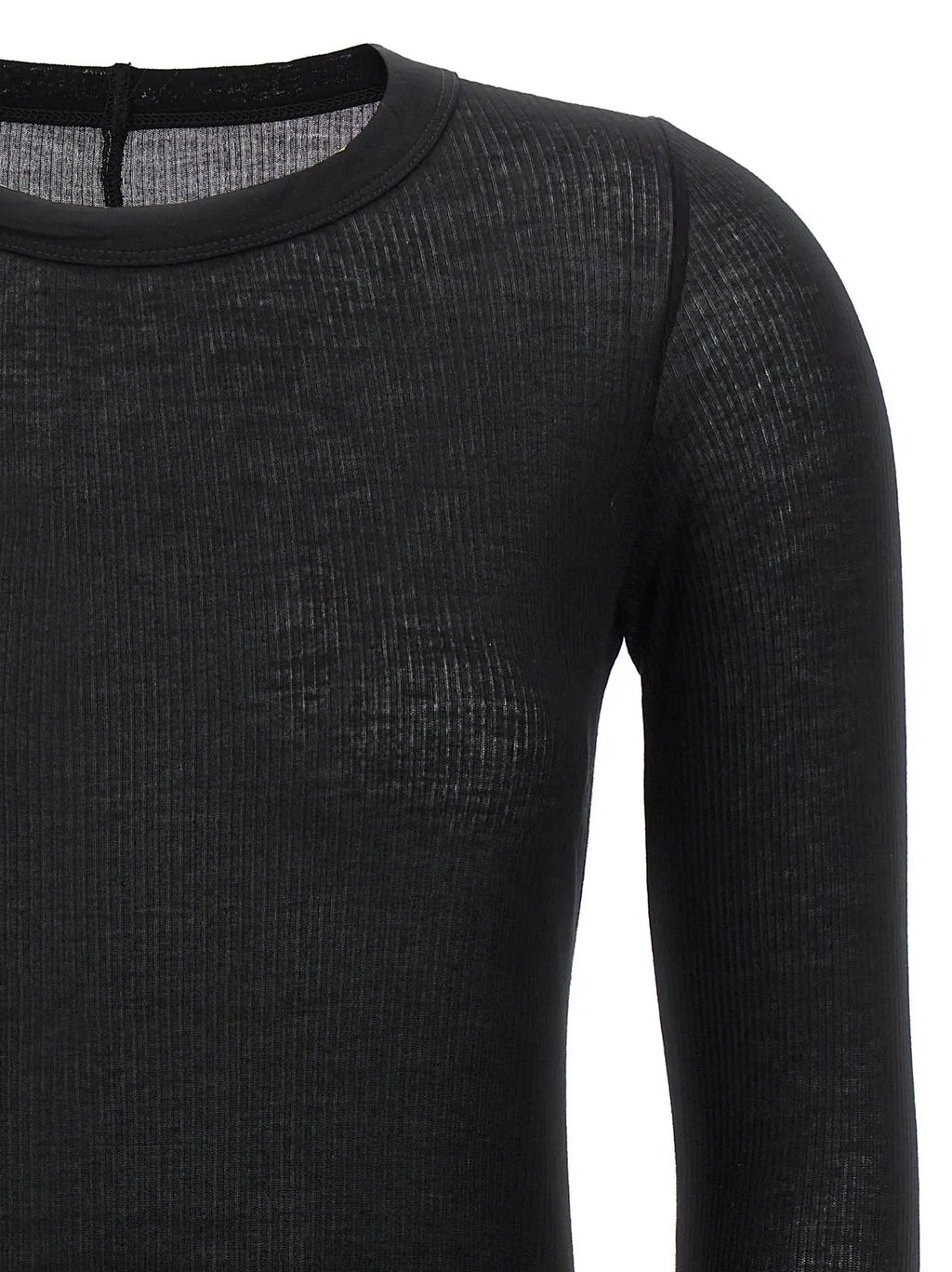 Rick Owens Black Viscose Long Sleeve T-Shirt