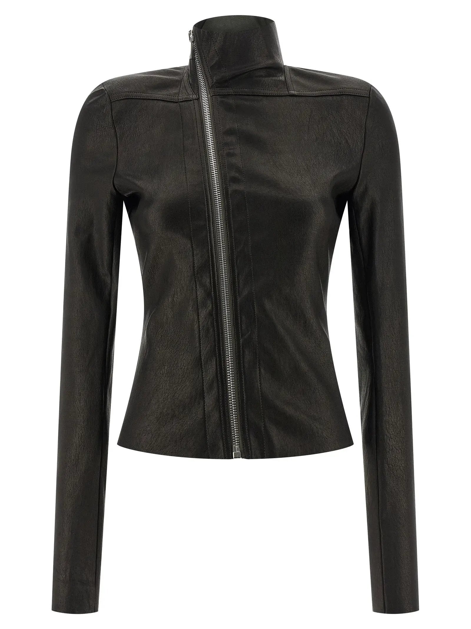 Rick Owens Black Lamb Leather Leather Jacket