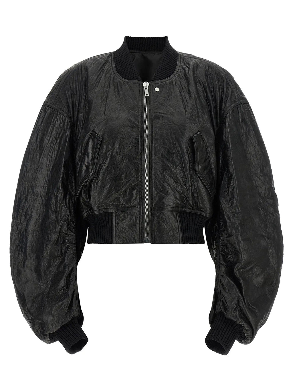 Rick Owens Black Lamb Leather Leather Jacket