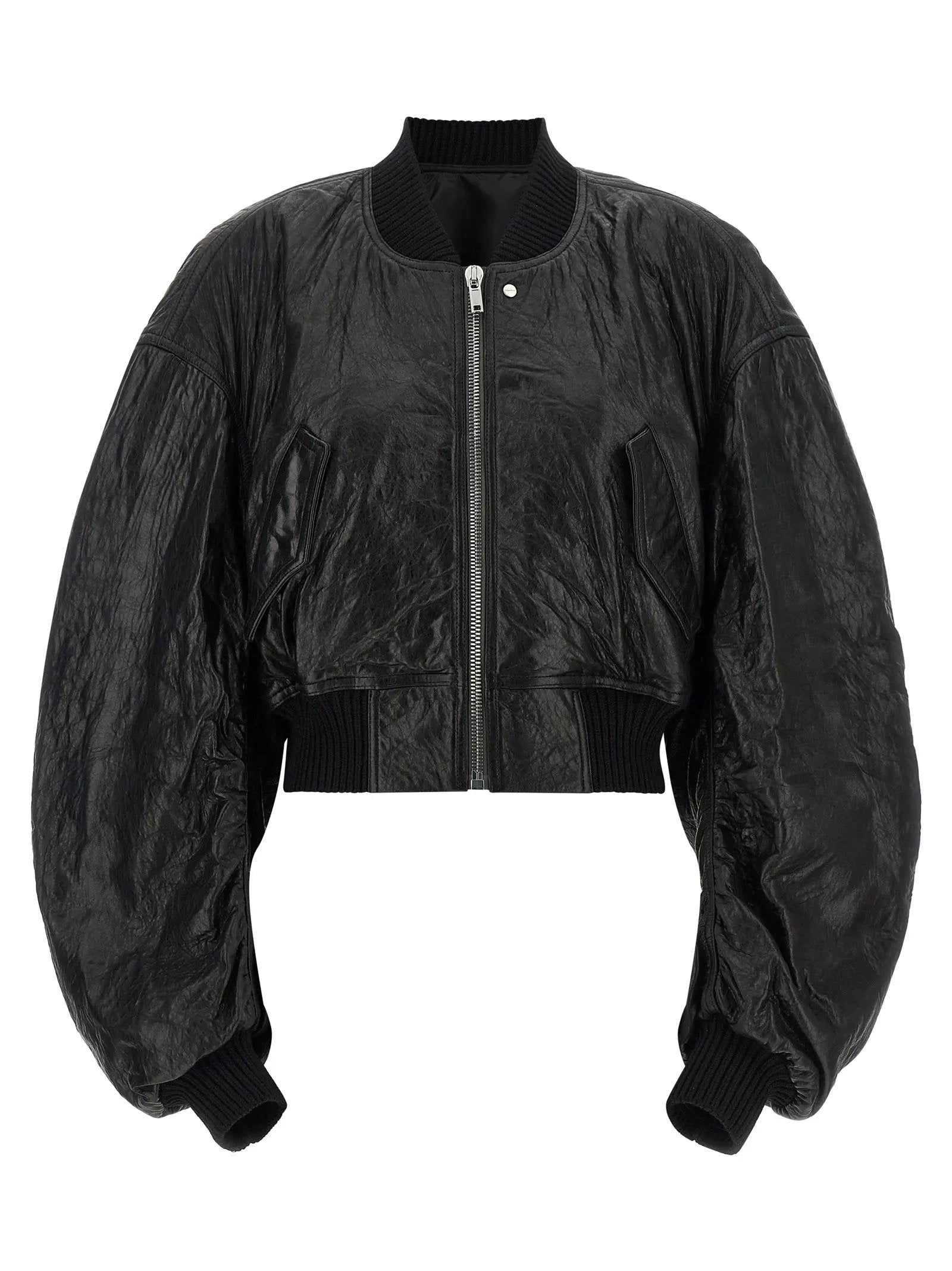 Rick Owens Black Lamb Leather Leather Jacket