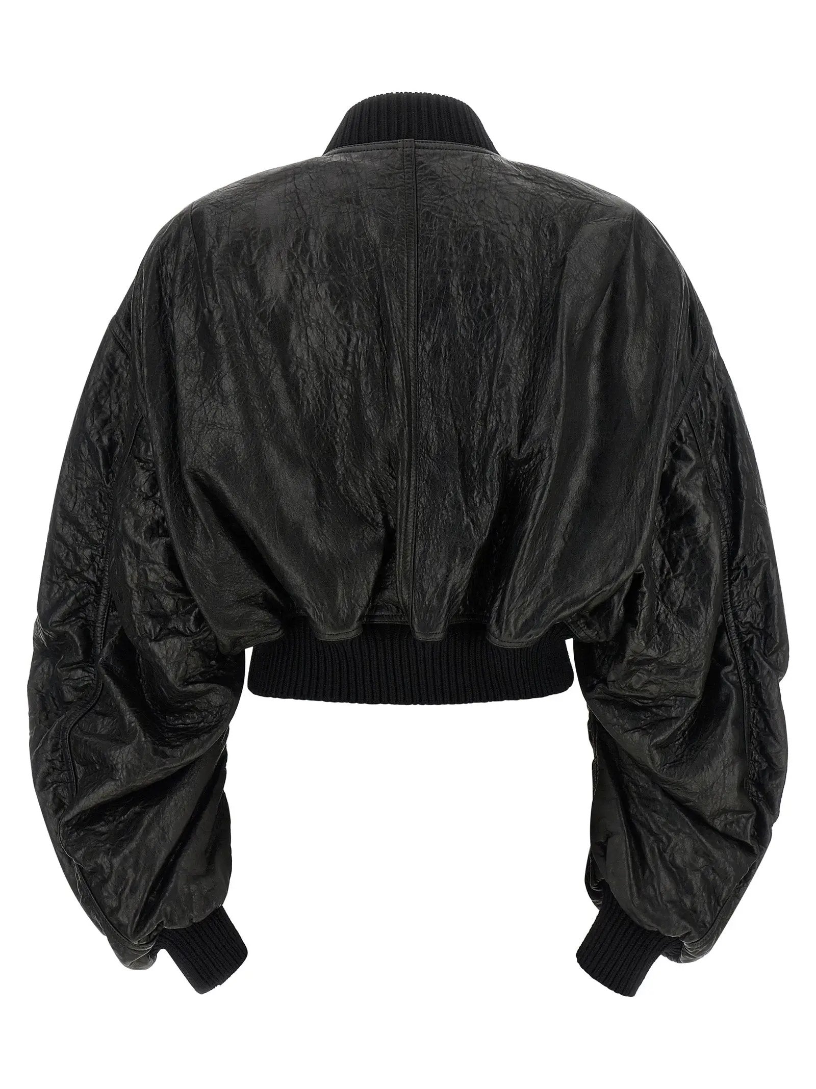 Rick Owens Black Lamb Leather Leather Jacket