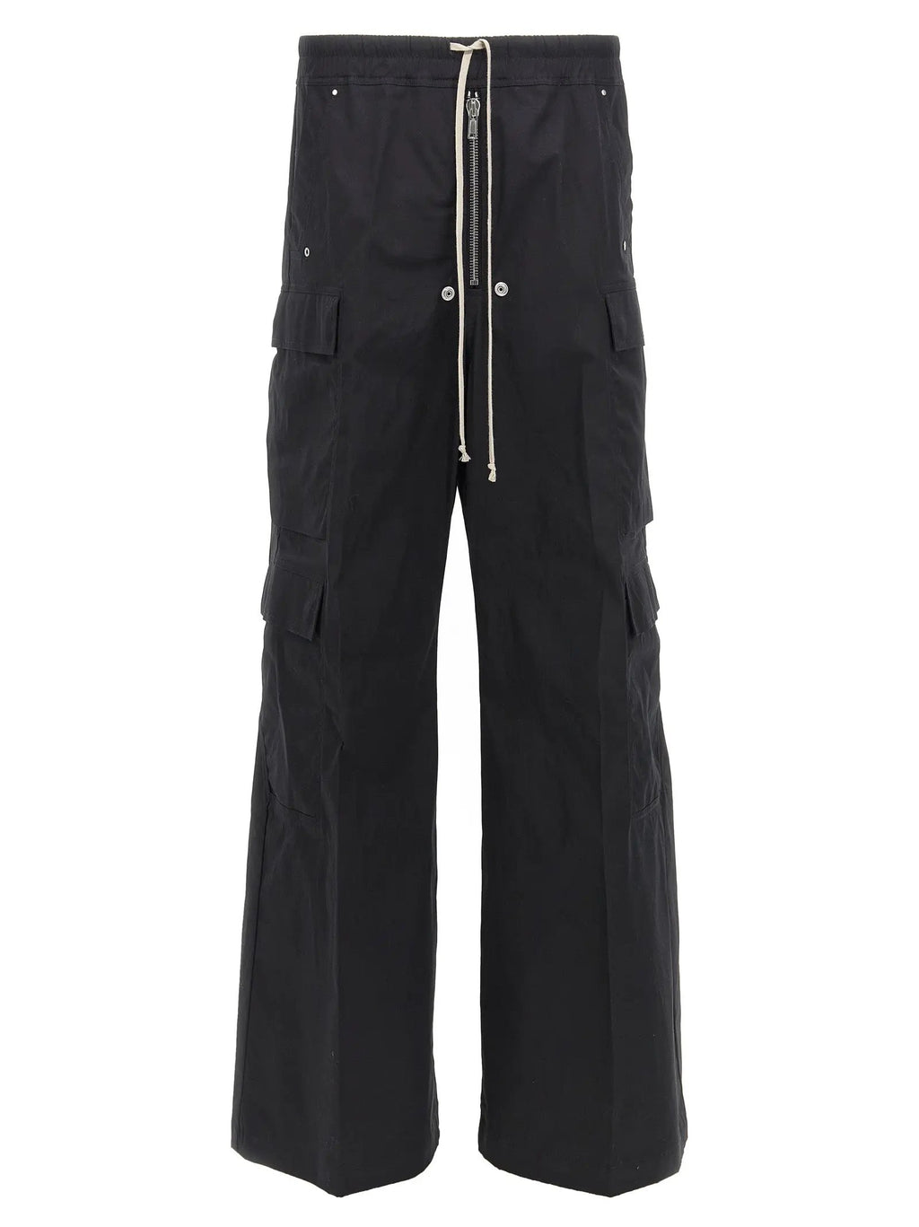 Rick Owens Black Cotton Cargo Pants