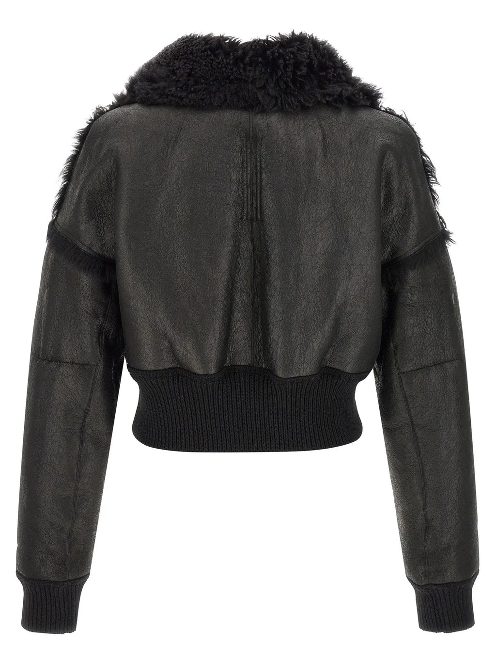 Rick Owens Black Lamb Fur Leather Jacket