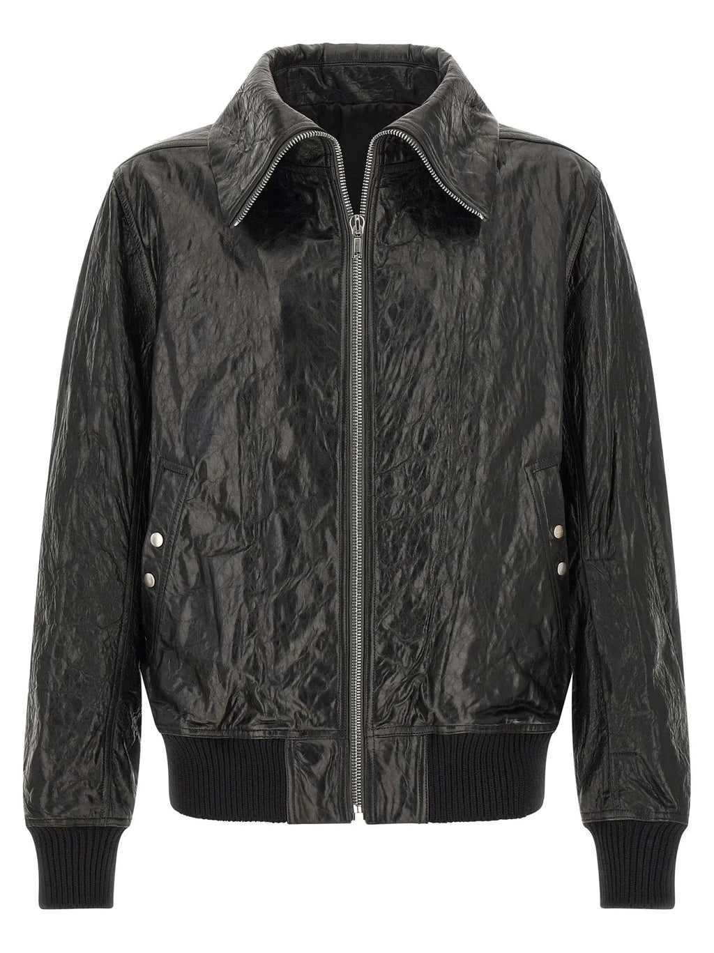 Rick Owens Black Lamb Leather Leather Jacket